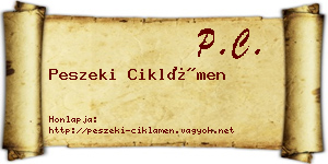 Peszeki Ciklámen névjegykártya